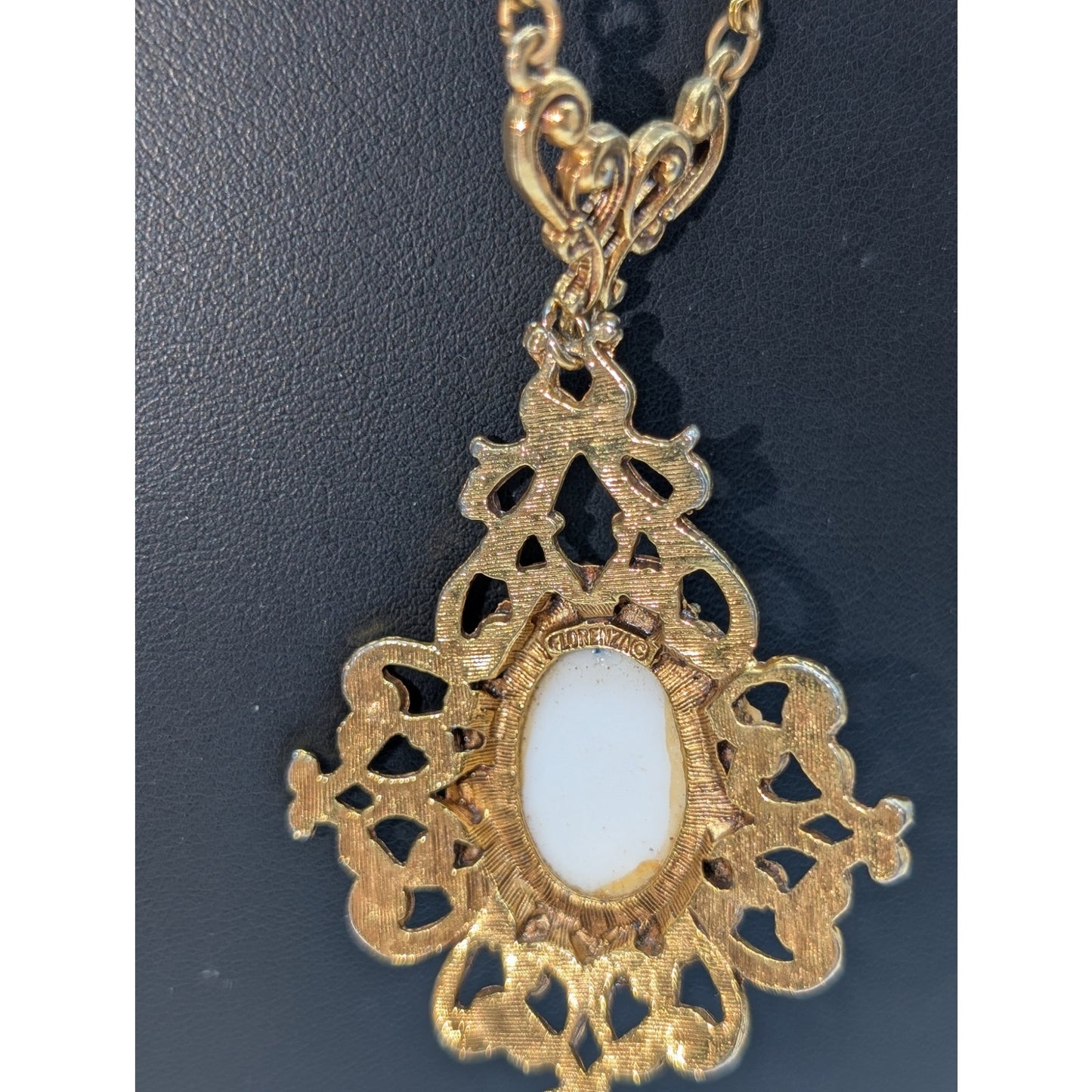 Florenza Vintage 60s Victorian Renaissance Revival 24K Electroplate 26" Necklace
