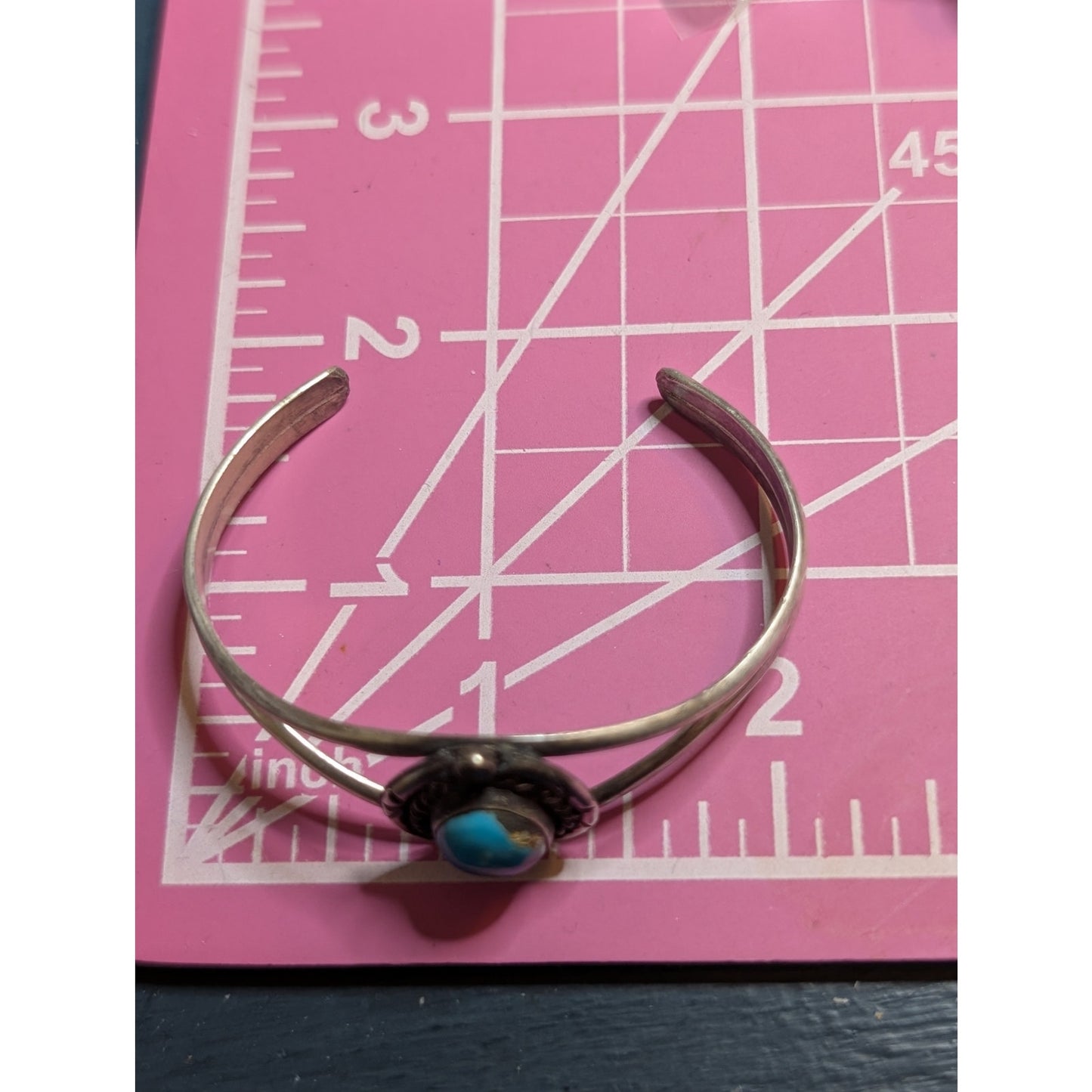 Vintage 925 Sterling Silver Turquoise Cuff Bracelet 11.46g