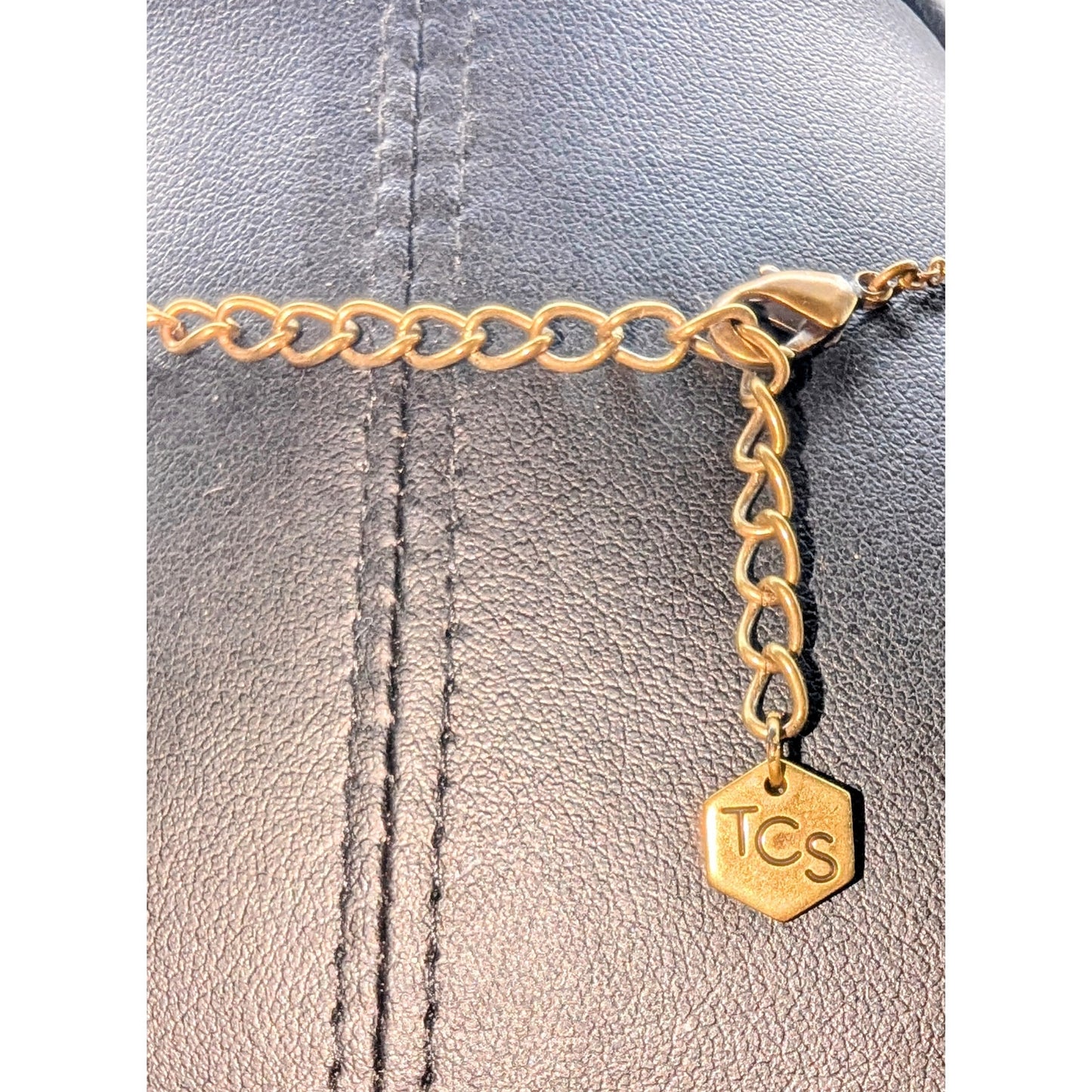 TCS Touchstone Crystal by Swarovski Bronze Metal Crystal Bar 15"-18" Necklace