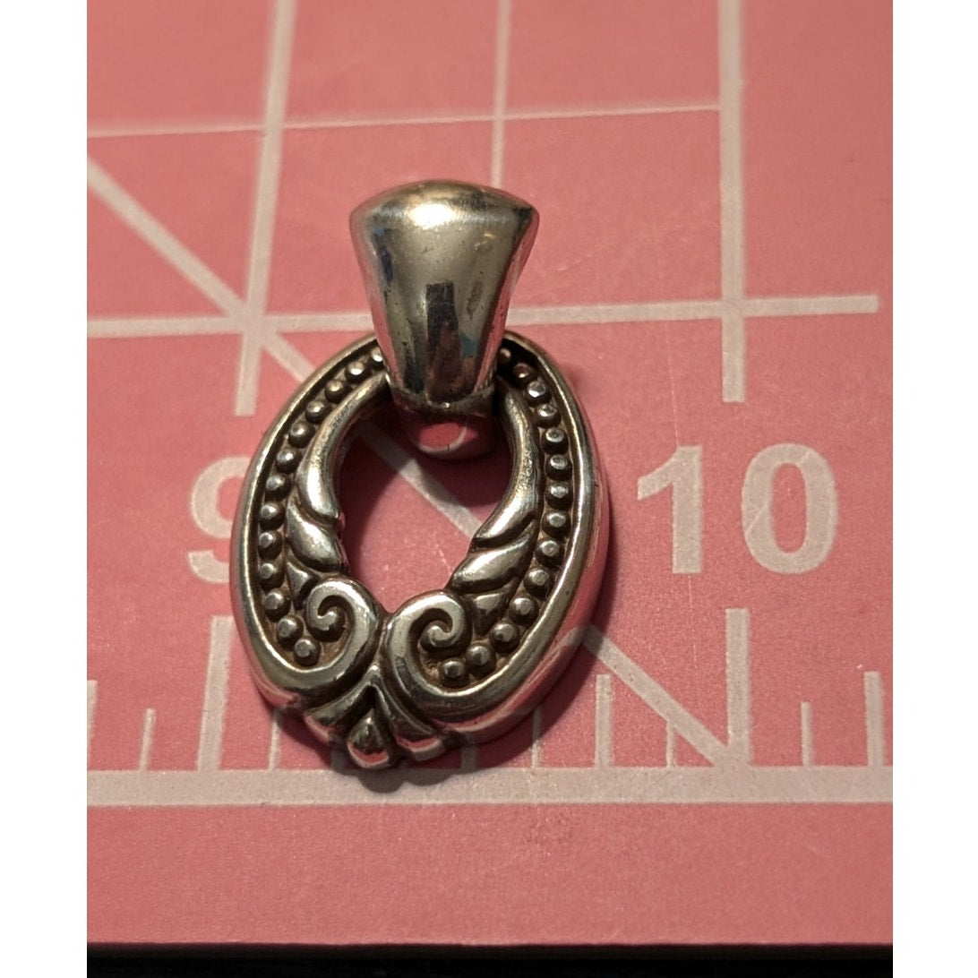 Brighton Signed Door Knocker Silver Tone Drop Earrings