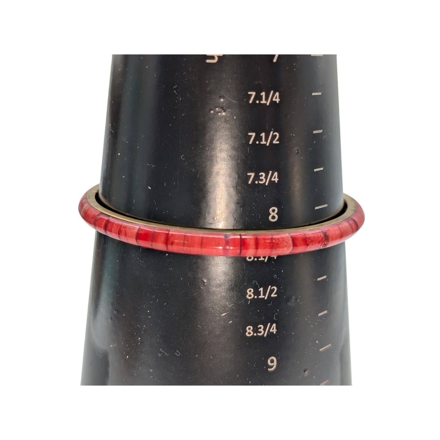 Red Inlay Brass Inside Bangle Bracelet