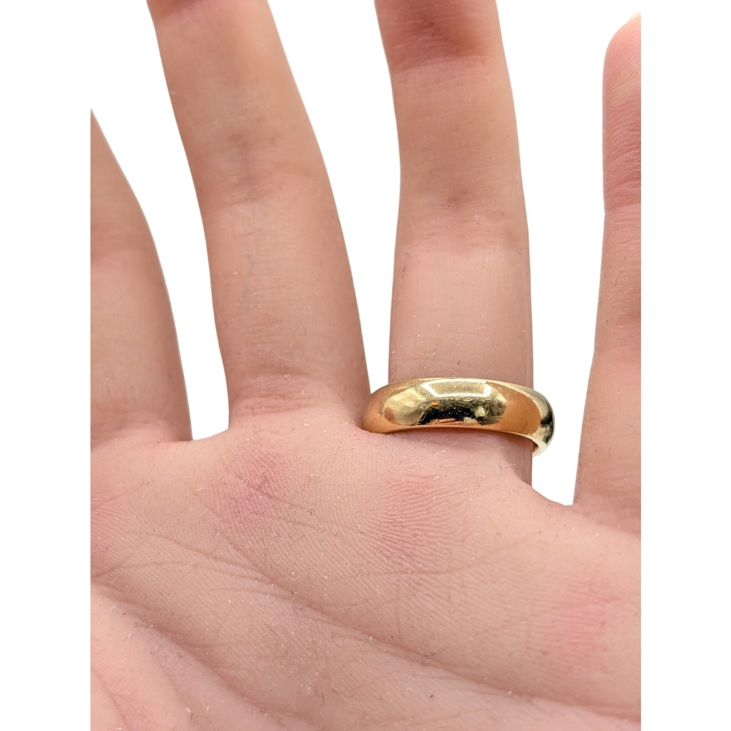 Vintage 18K Yellow Gold Artcarved Women's Wide Wedding Band Ring Size 6.5