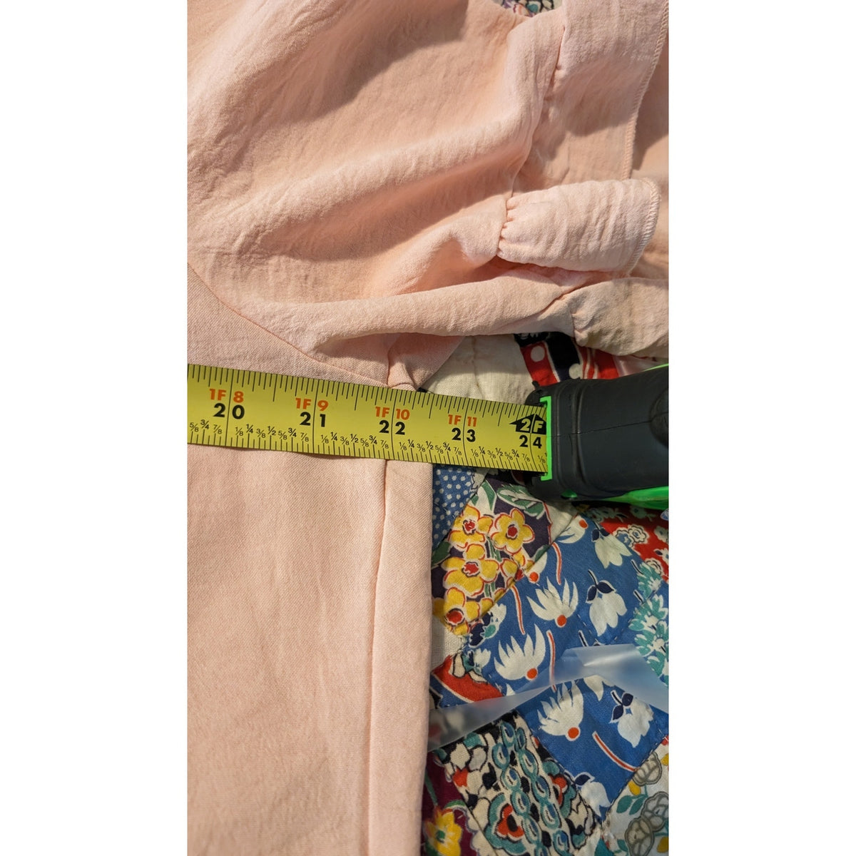 Peachy/Pink Button Up Back High Low Ruffle Hem/Sleeve Blouse Sz XL