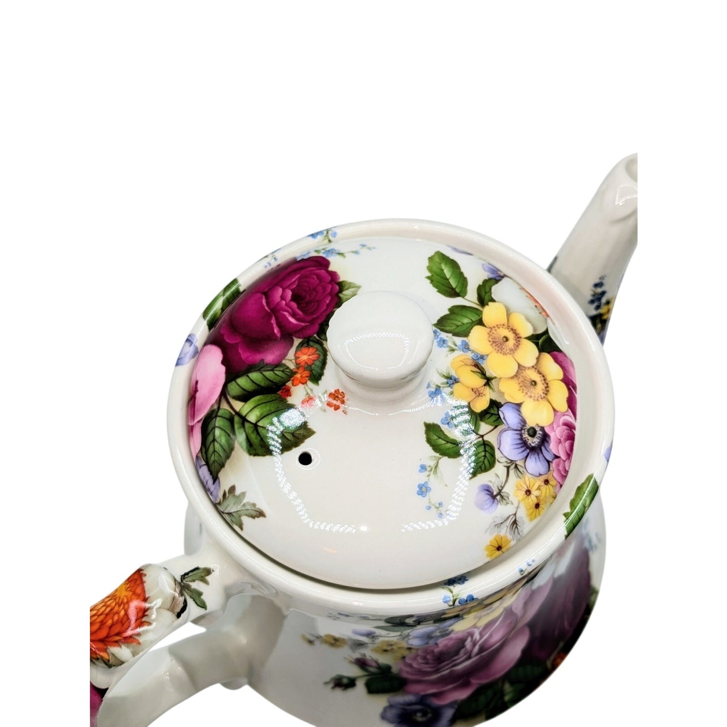 Vintage 1970s Windsor Floral English Bone China Teapot