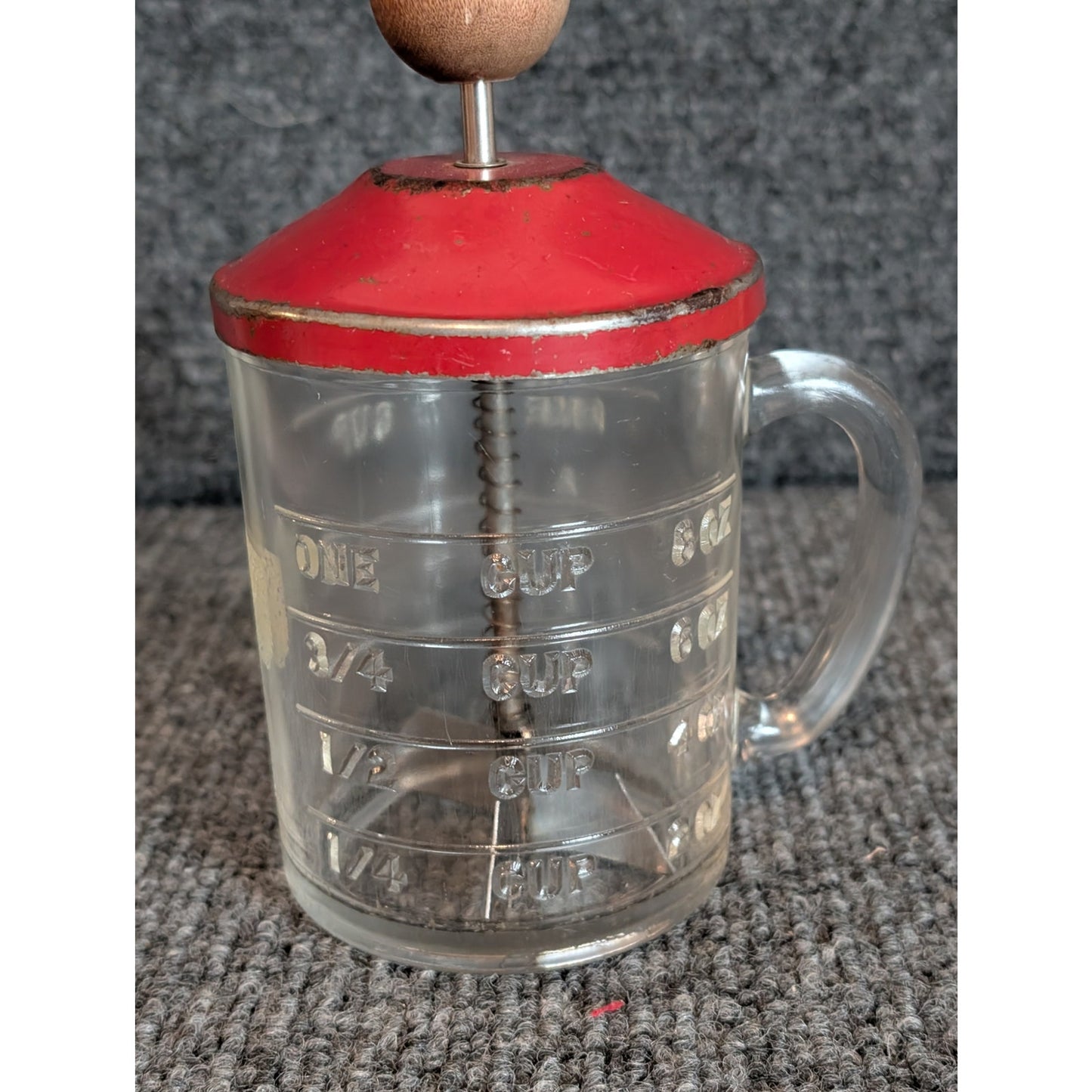 Vintage Hazel Atlas Glass Measuring Cup Food/Nut Chopper