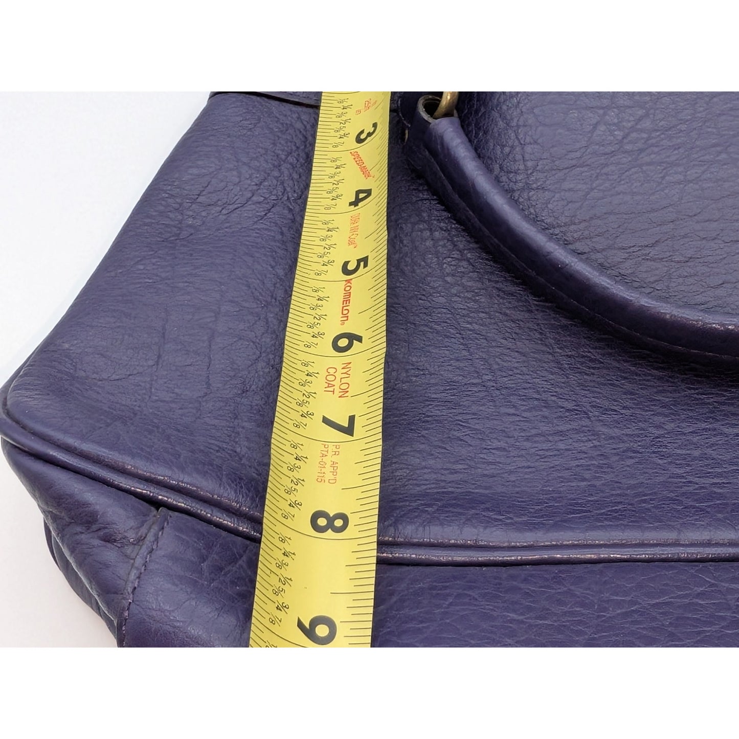 VTG Adrienne Vittadini Magnetic Purple Violet Tessa Pebble Leather Satchel