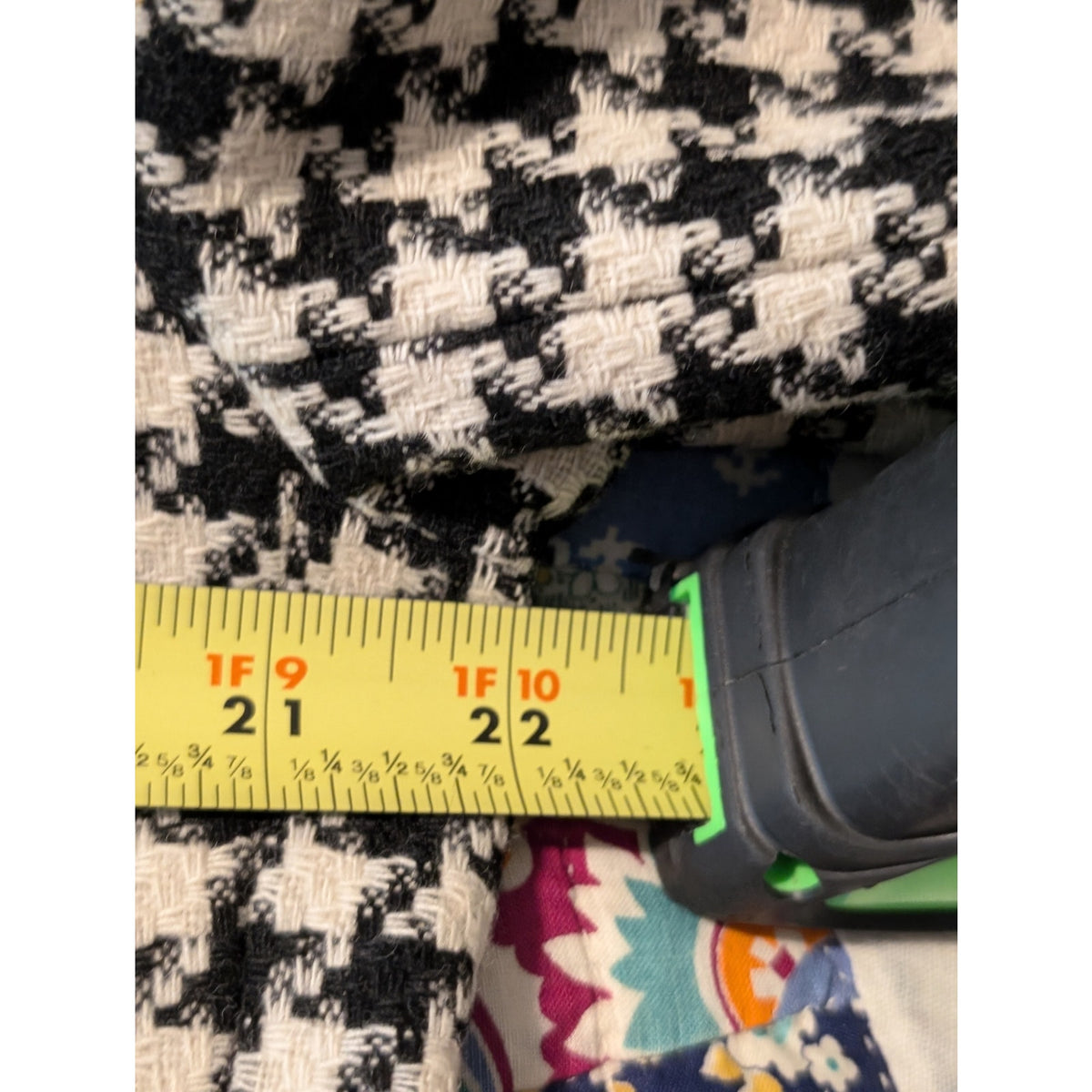 VTG August Max Woman Black/White Houndstooth Button Front Lined Jacket Sz 12W