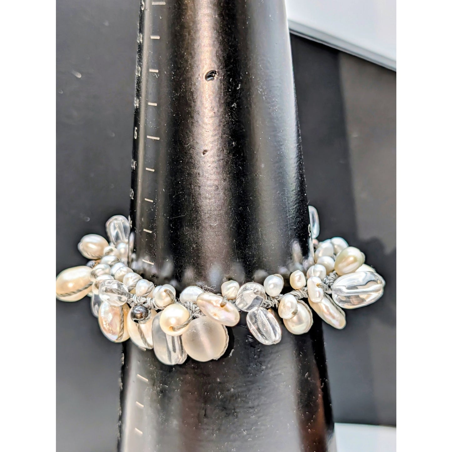 Silpada Effervescence 925 Sterling Silver Pearl Glass Toggle Bracelet