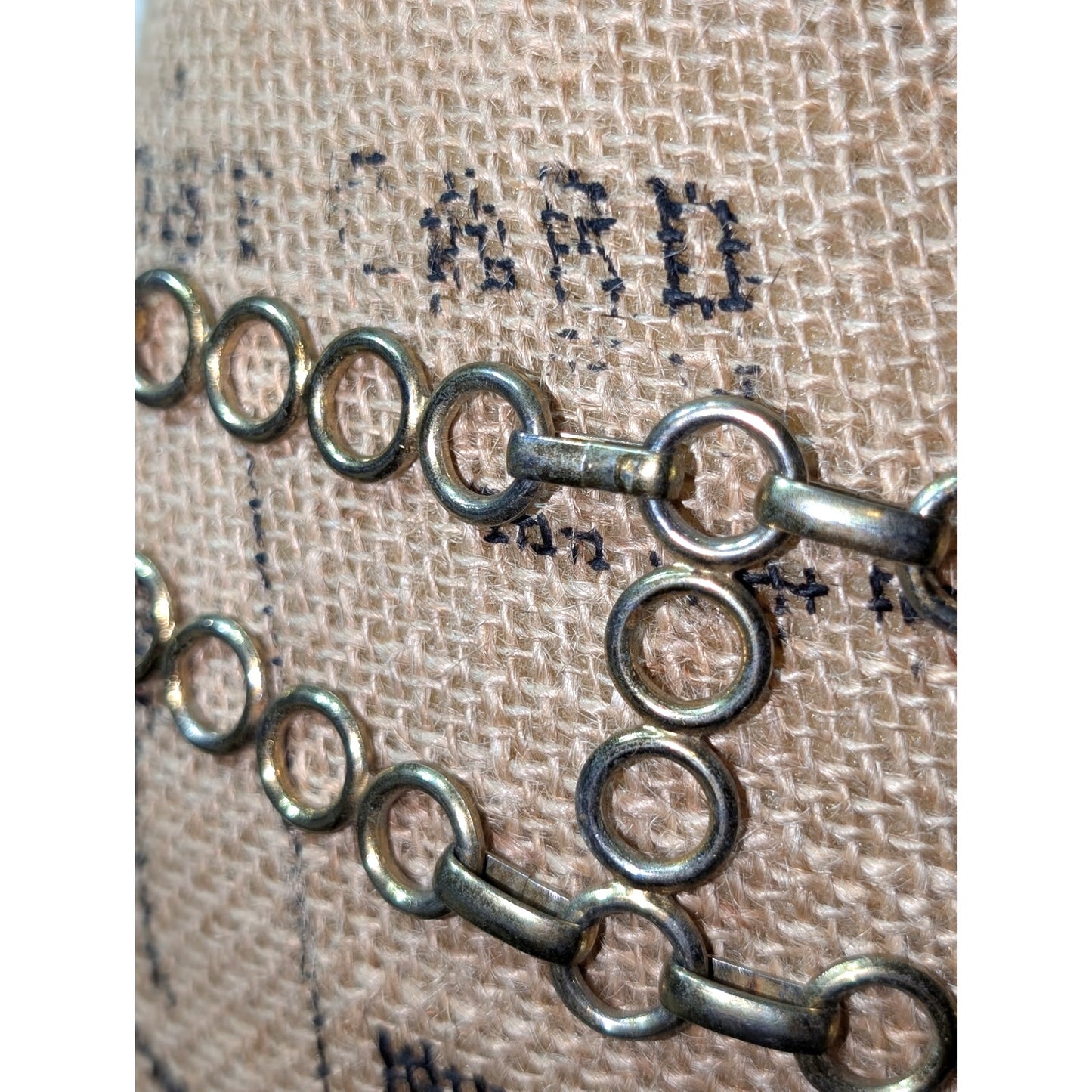 Vintage 2.25" Wide Parallel Loopy Gold Tone Chain Belt 37.5"