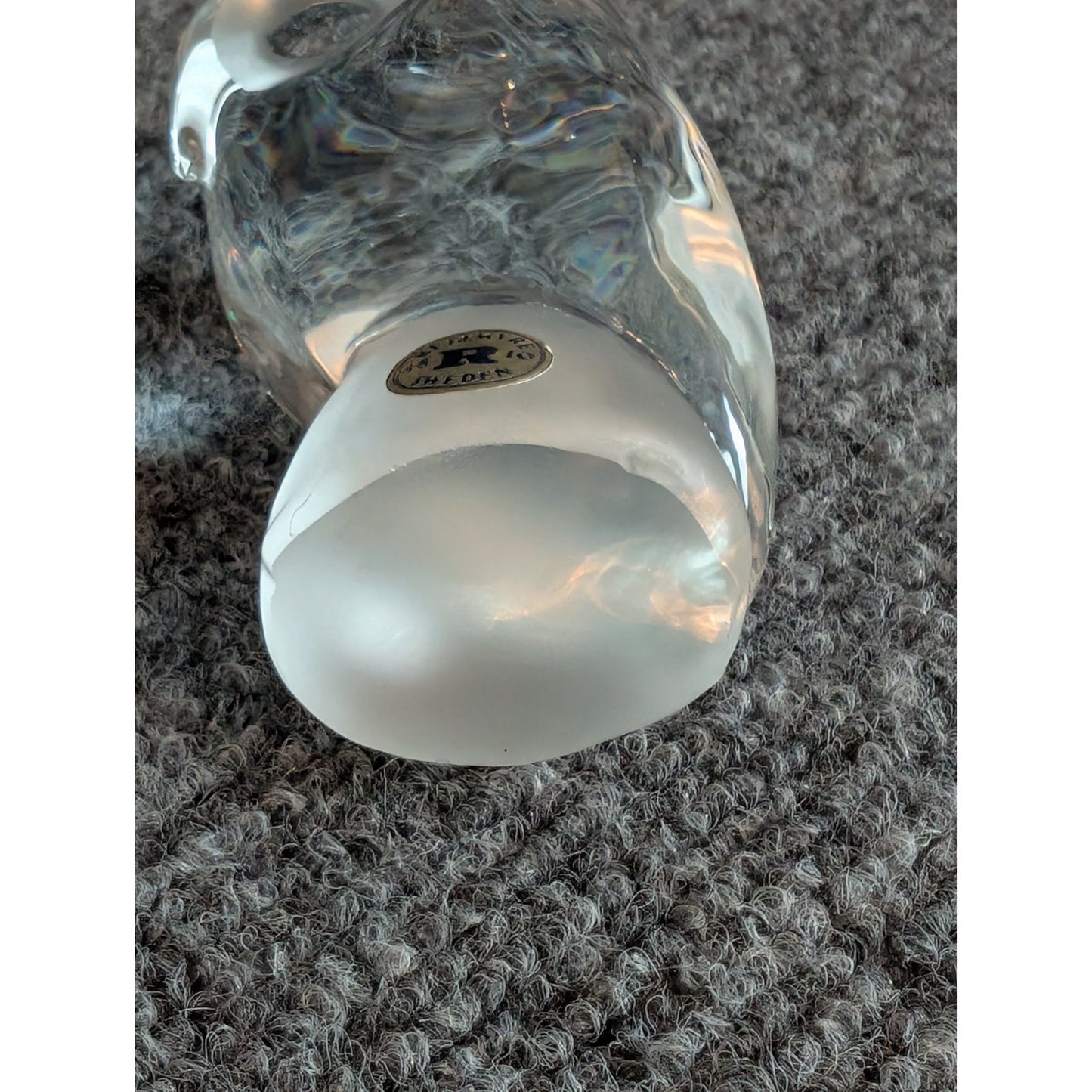 Vintage Reijmyre Kristall Sweden Lead Glass Owl Figurine