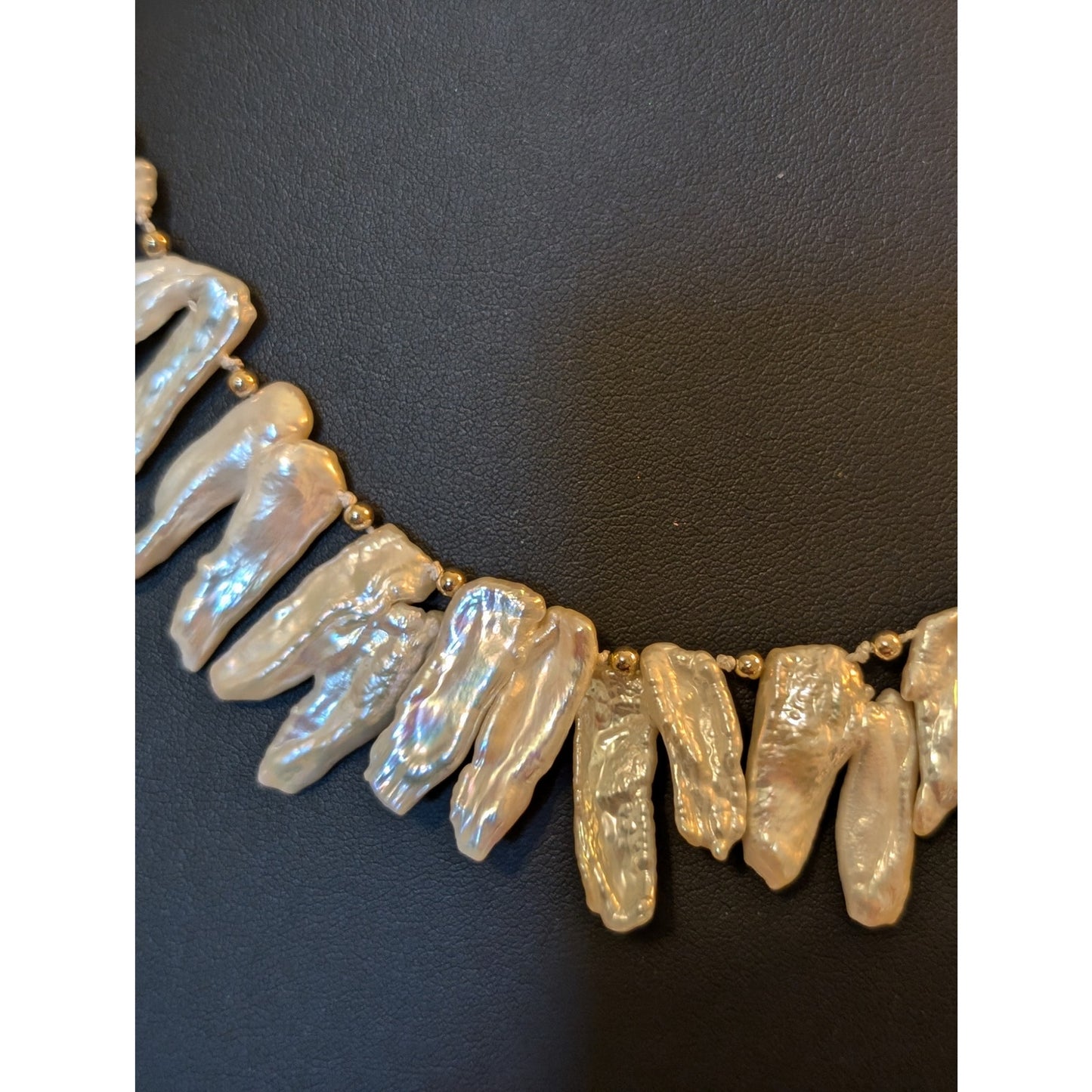 Hand-knotted Gold Tone Toggle Clasp Keshia Pearl 23" Necklace