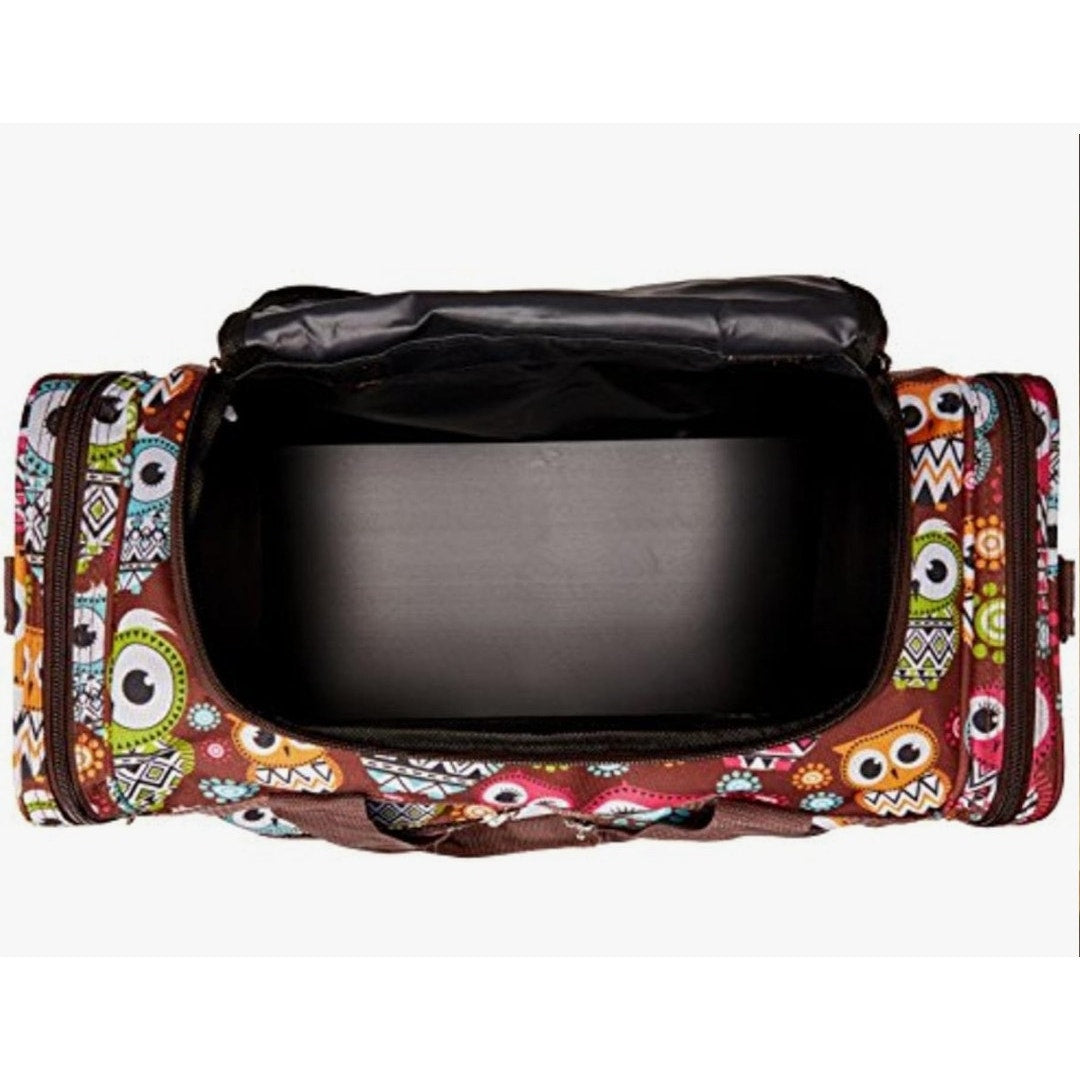 Rockland 19" Polyester Owl Multi-Color Brown Duffel Bag