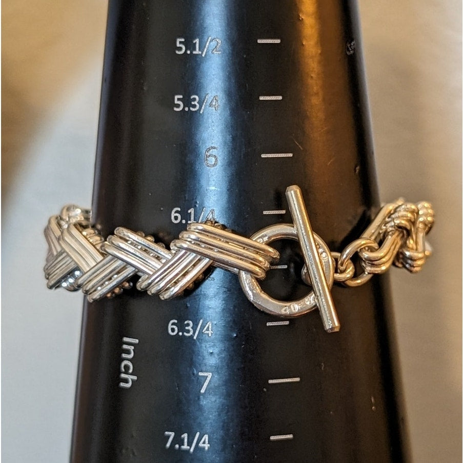 Vintage Mexico Modernist 925Sterling Silver Solid Zig Zag Necklace Bracelet Set