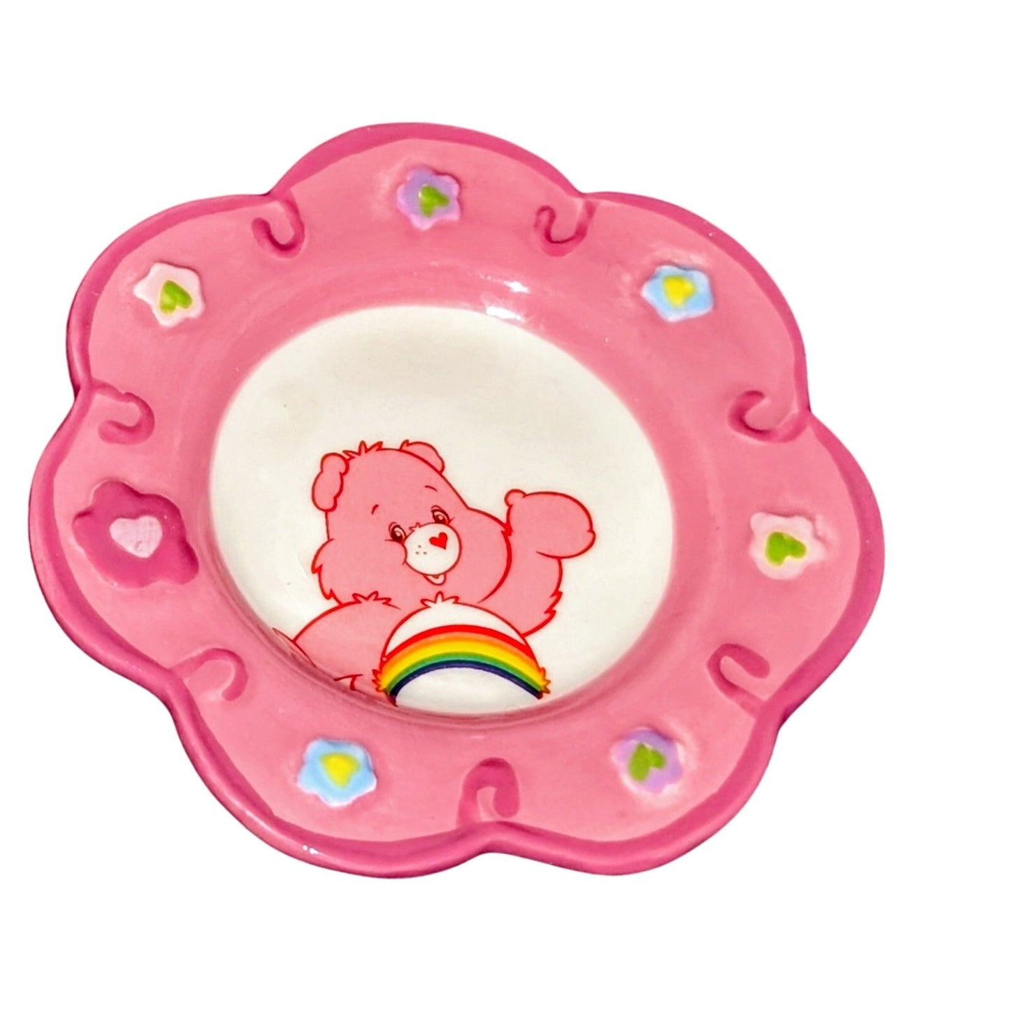 Lot of 2 Vtg 2005 Care Bears Collectible Share Bear & Cheer Bear Saucer Plates
