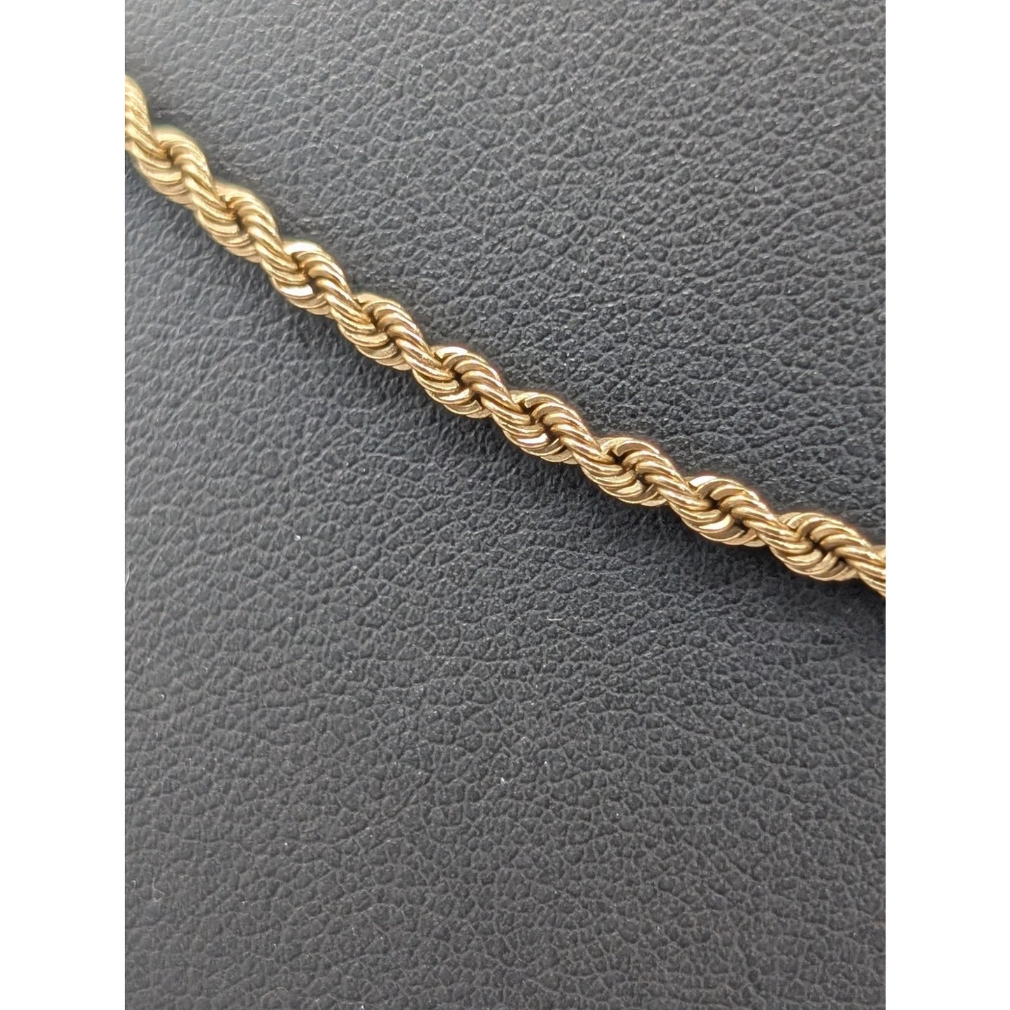 Vintage 14K Yellow Gold 18.5" Rope Chain Necklace Slide in Clasp w/ Safety 9.60g