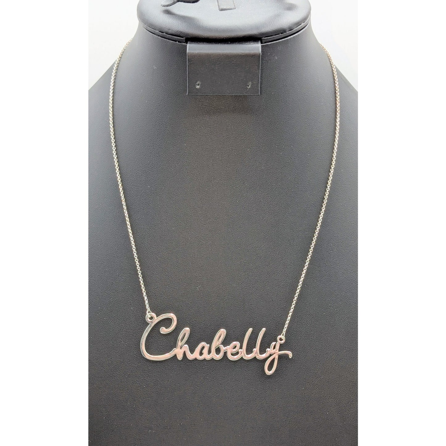 925 Sterling Silver Cursive Name 'Chabelly' 20.25" Chain Necklace