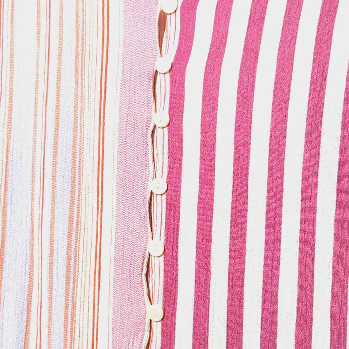 Hayden Los Angeles Peplum Pleated Hem Gauzy Pink Striped V Neck Top Sz. 1XL