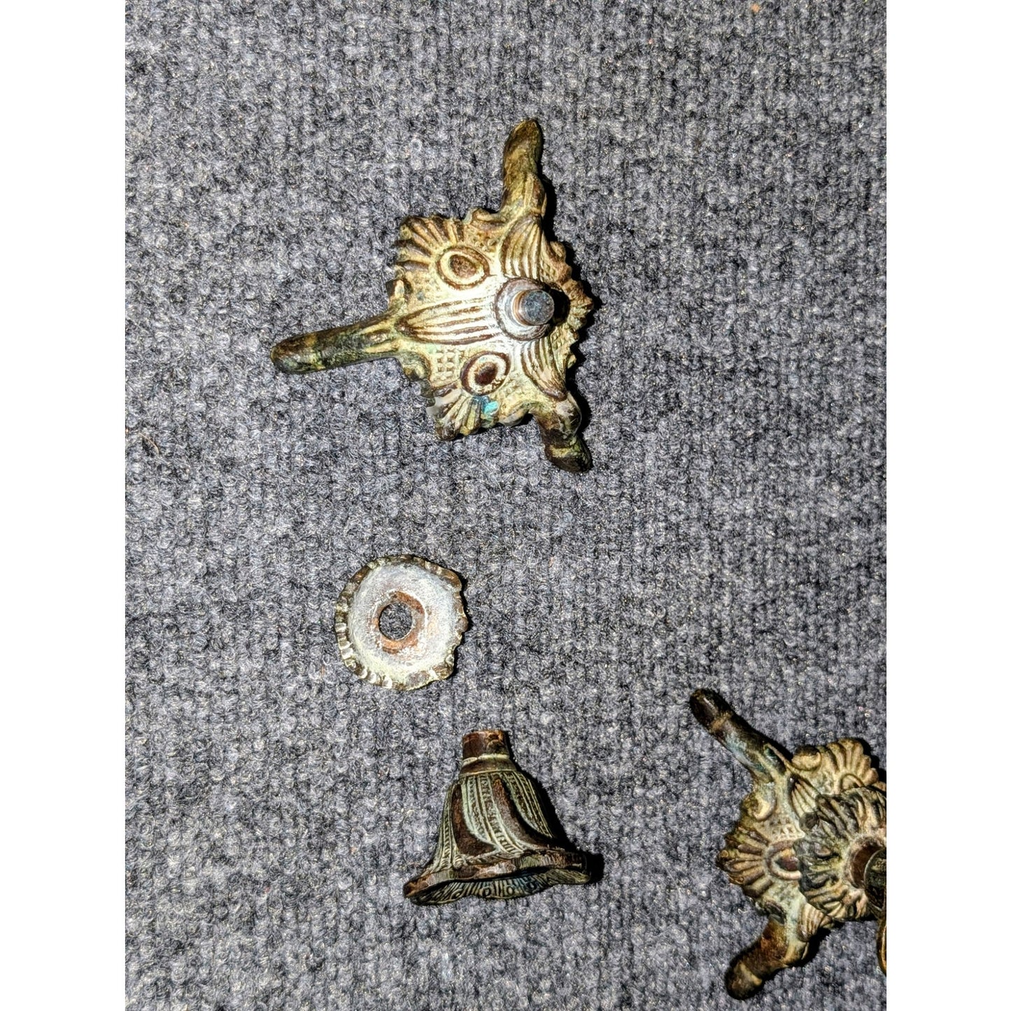 Vintage/Antique Pr. French Gilt Bronze Metal Patina Petite Candle Holders