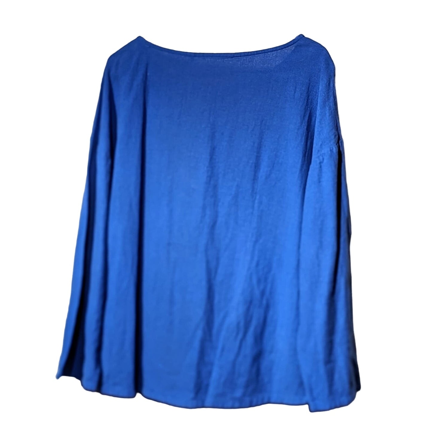Soft Surroundings Blue Relaxed 100% Cotton Pullover Top Women's Sz PM