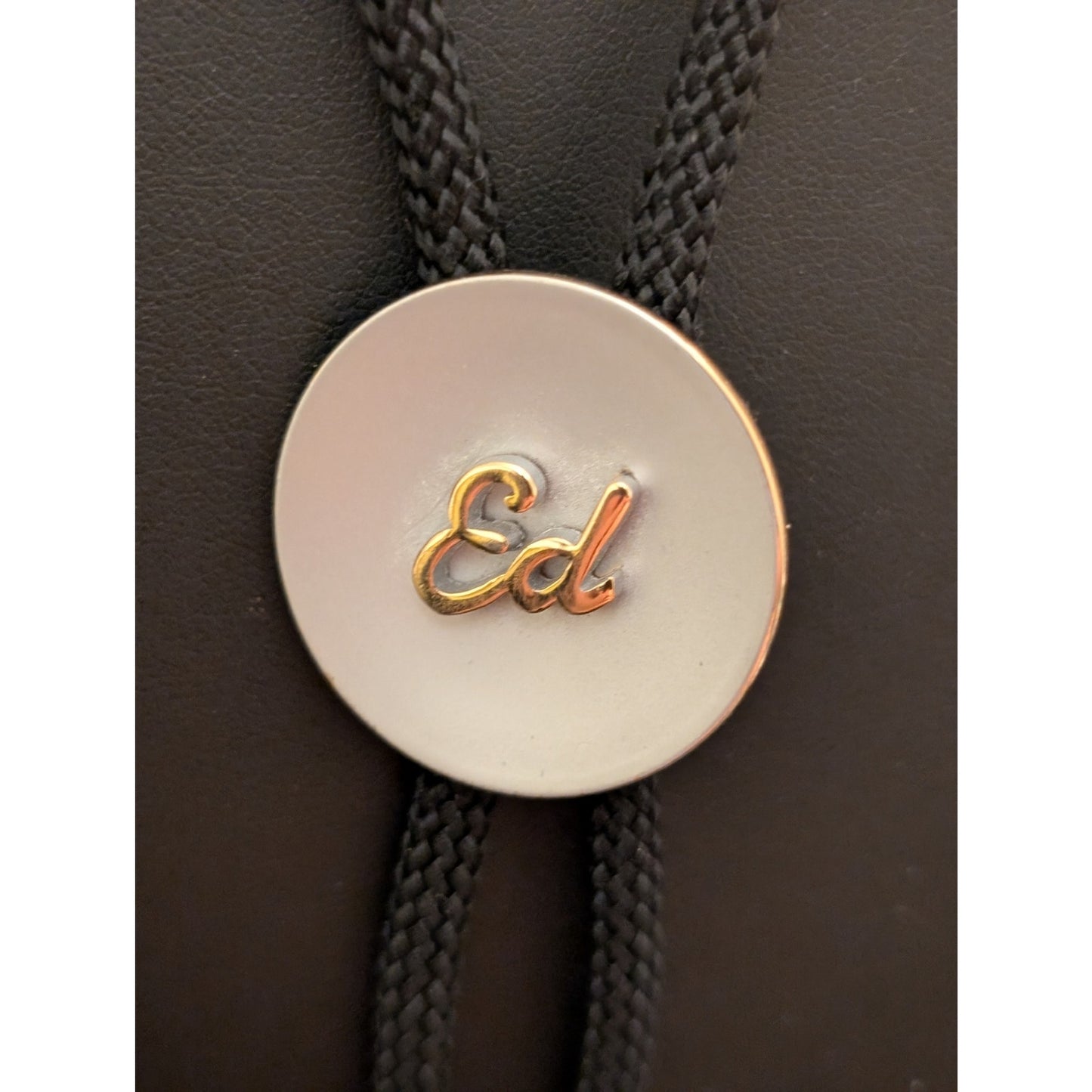 Swank Personalized 'Ed' Two Toned Metal Bolo Tie