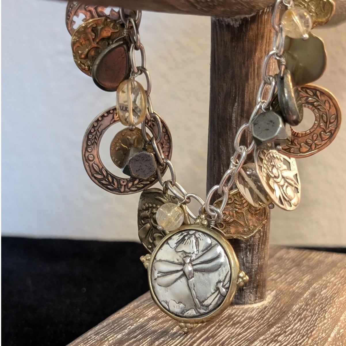 Silpada Perfect Composition Bracelet 925 Sterling Silver & Brass Charm Bracelet