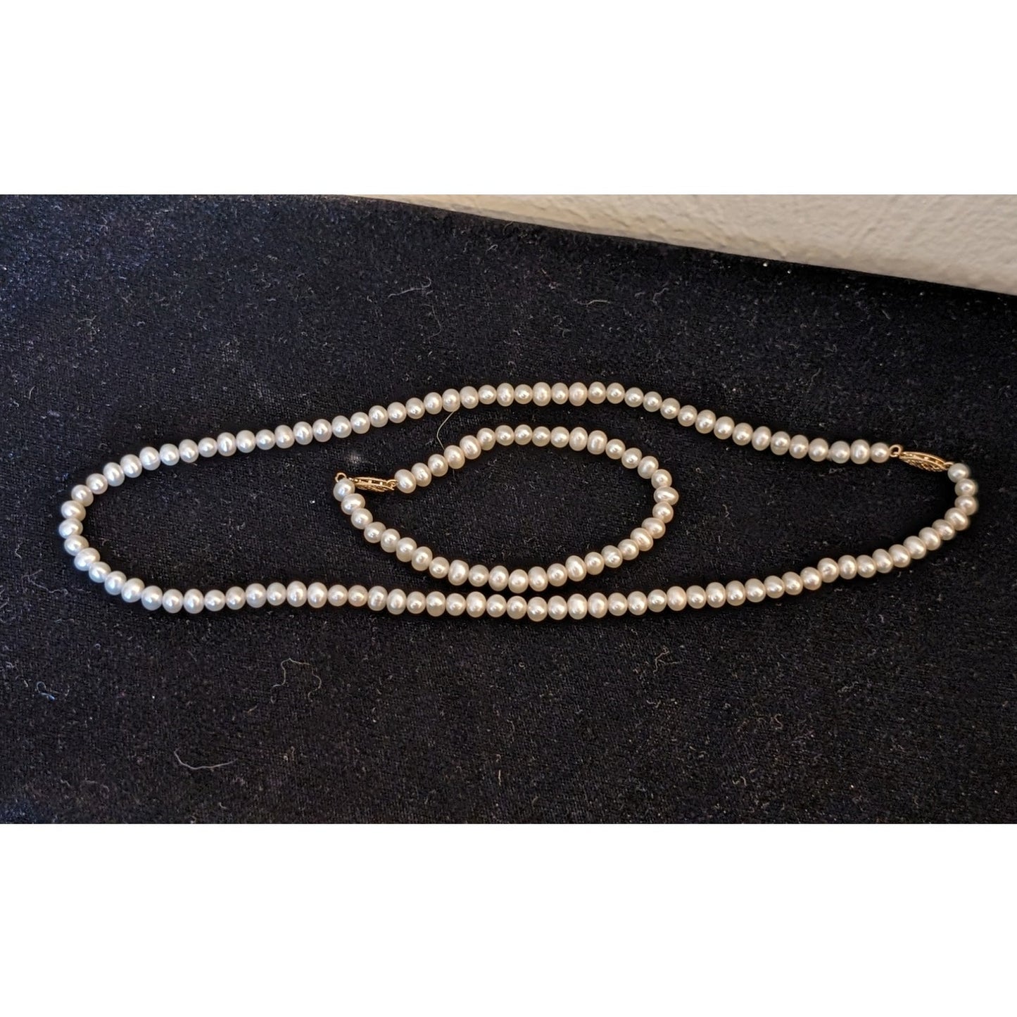 10K Yellow Gold JCM Jacmel Mauritius Freshwater Pearl Necklace and Bracelet Set