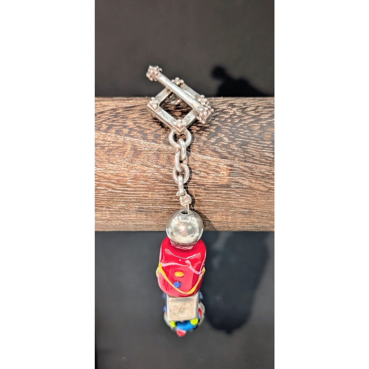 SILPADA Lampwork Art Glass Bead 925 Sterling Silver Toggle Clasp Bracelet