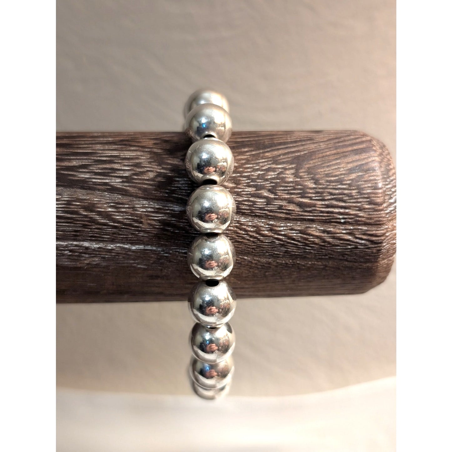 925 Sterling Silver Ball Bead Bracelet W/ Lobster Claw Clasp