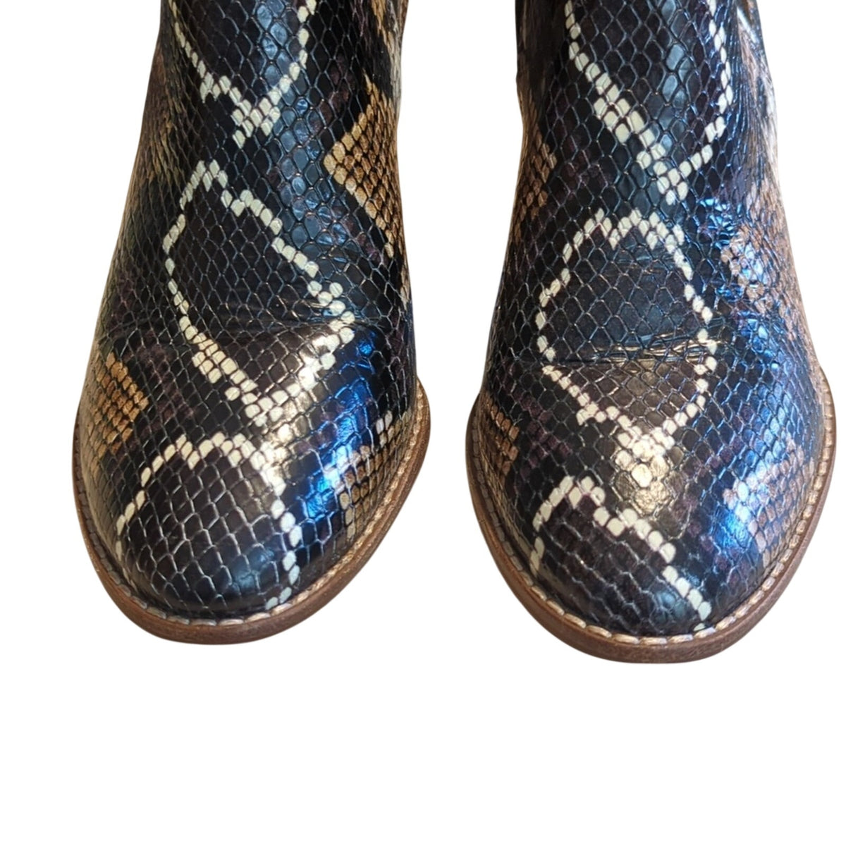 Madewell Style AA184 The Regan Boot in Snake Embossed Leather Women's Size 5.5