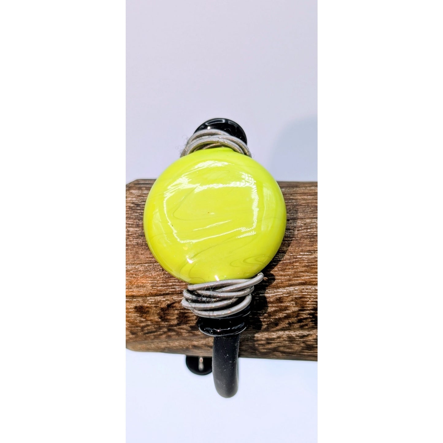 Made in Italy Lime Green Murano Glass Rubber Wrap Bracelet