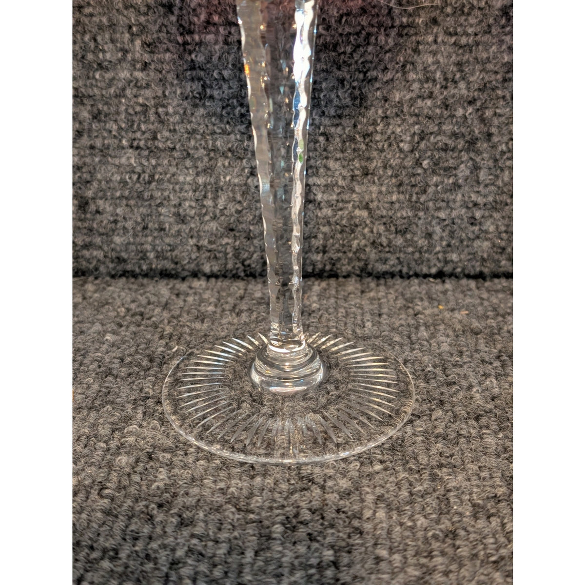 Vtg Two Czech Bohemian Red Cut to Clear Crystal Grapes Design Wine Stem Goblets