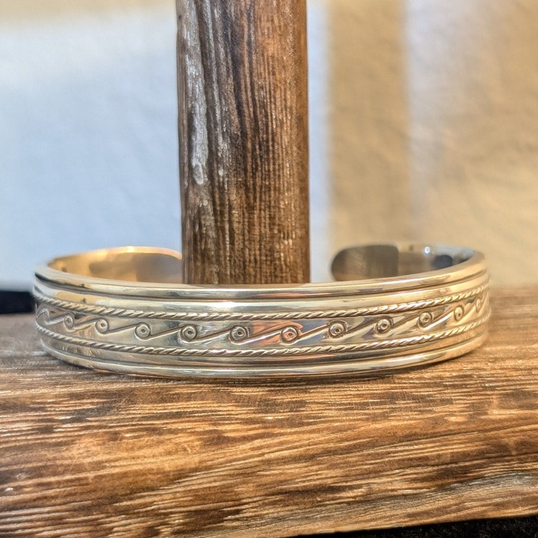 MMA BMCO 925 Sterling Silver Panther Ends Cuff Bracelet