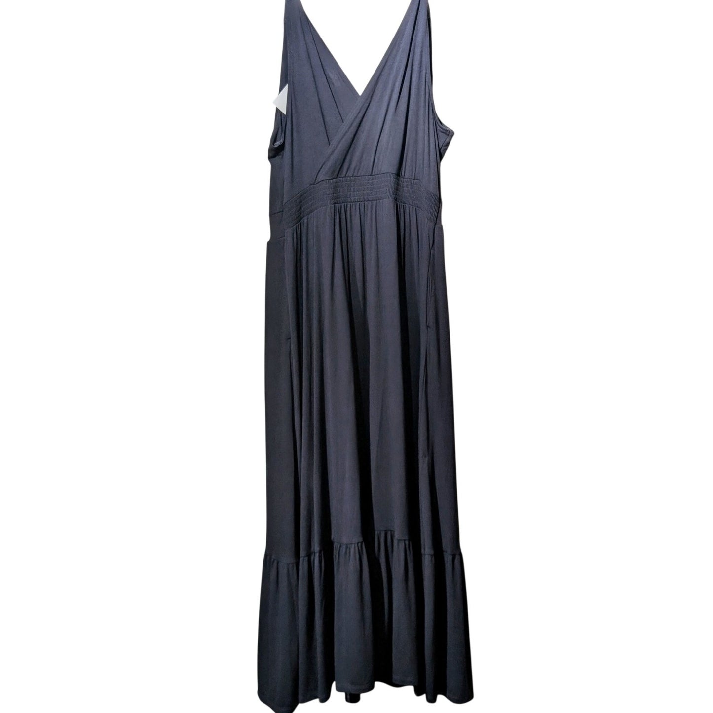 NWT Ava & Viv V-Neck Wrapped Front Bodice Ruffle Hem Maxi Dress Womens Size 1X