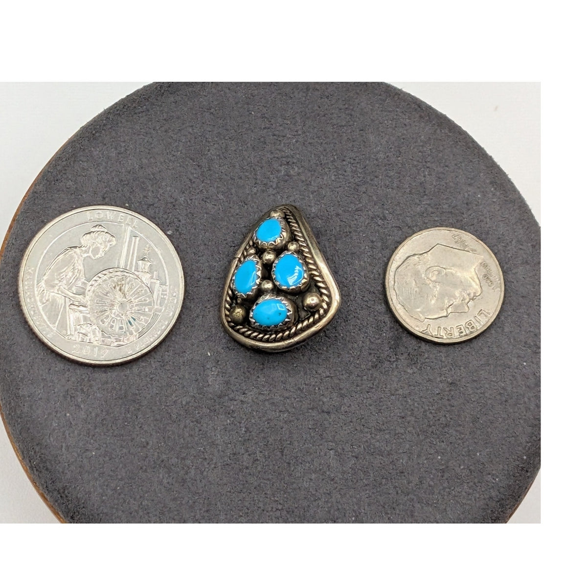 Vtg Hand Signed Z 925 Sterling Silver Turquoise Southwestern Clip On Earrings