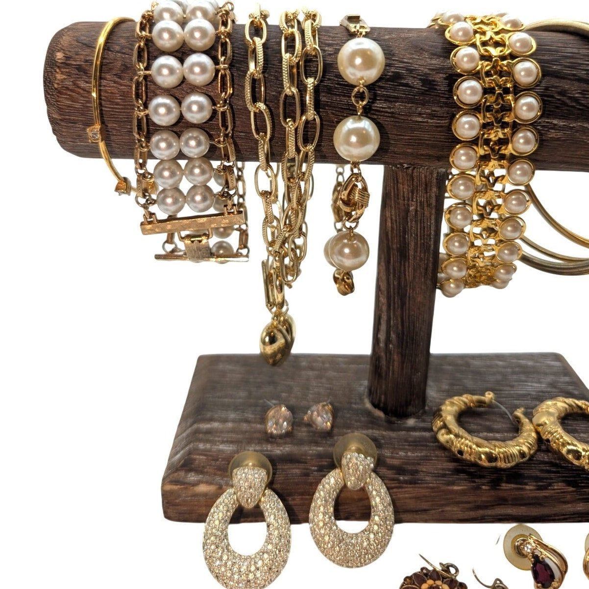 Mixed Lot of Gold Tone Ten Bracelets & Ten Pair of Earrings