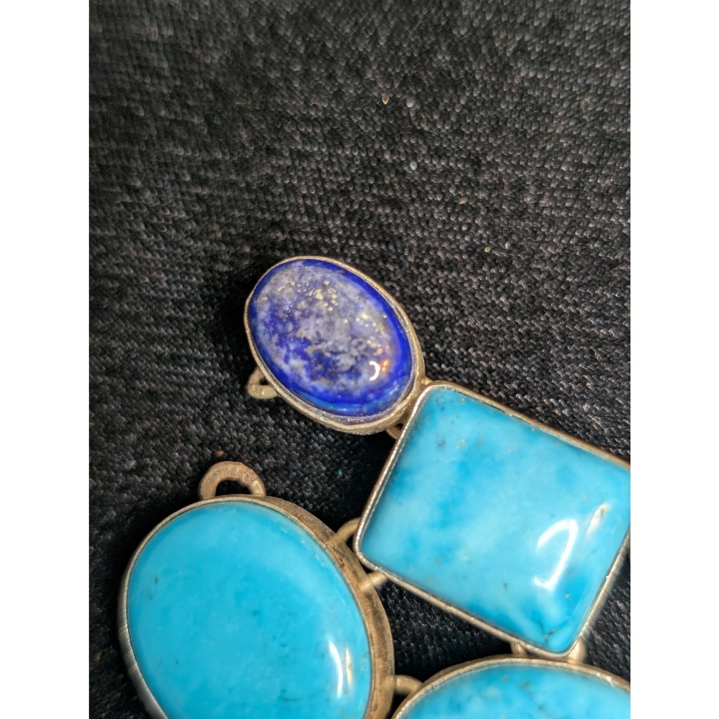 Turquoise Lapis Moonstone Broken Piece Off South Western Necklace For Repurpose
