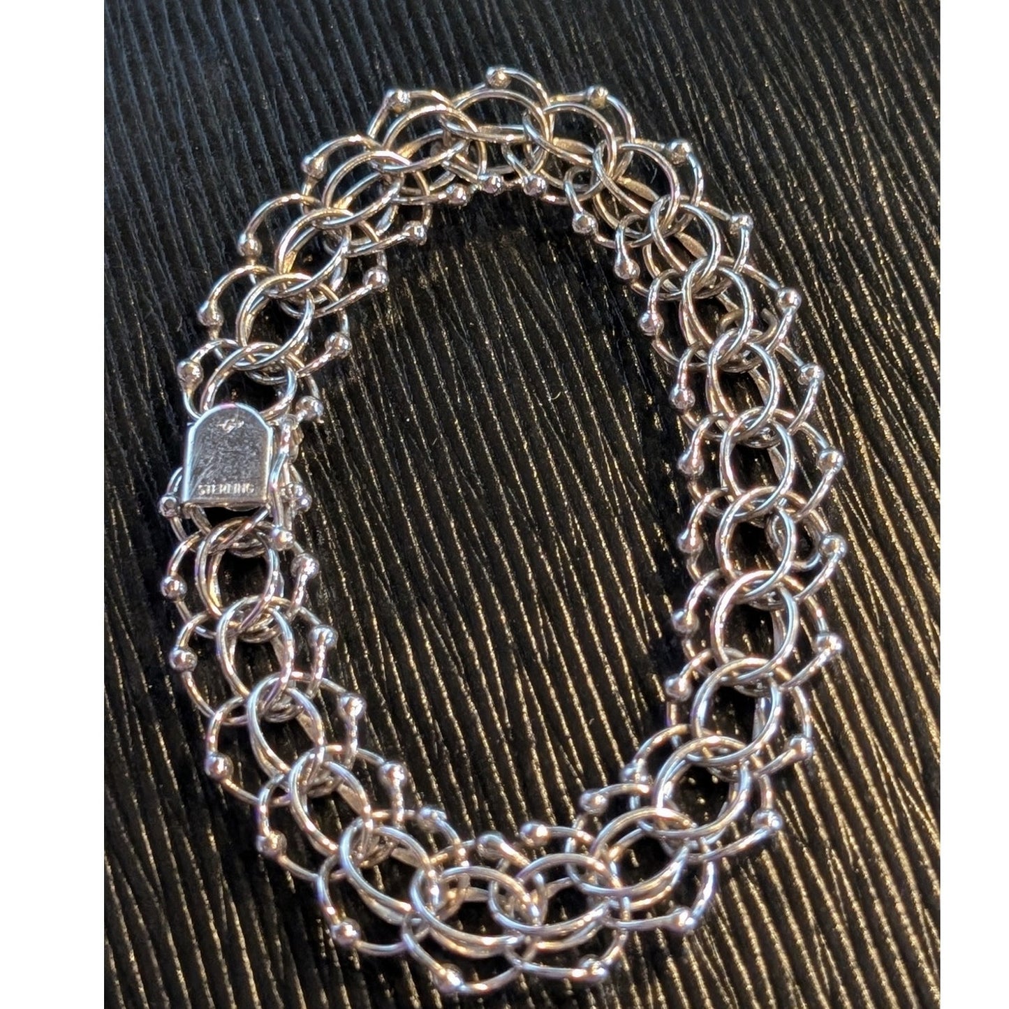 Vtg Griffith & Sons Co. (G With Arrow Through) Sterling Silver Charm Bracelet