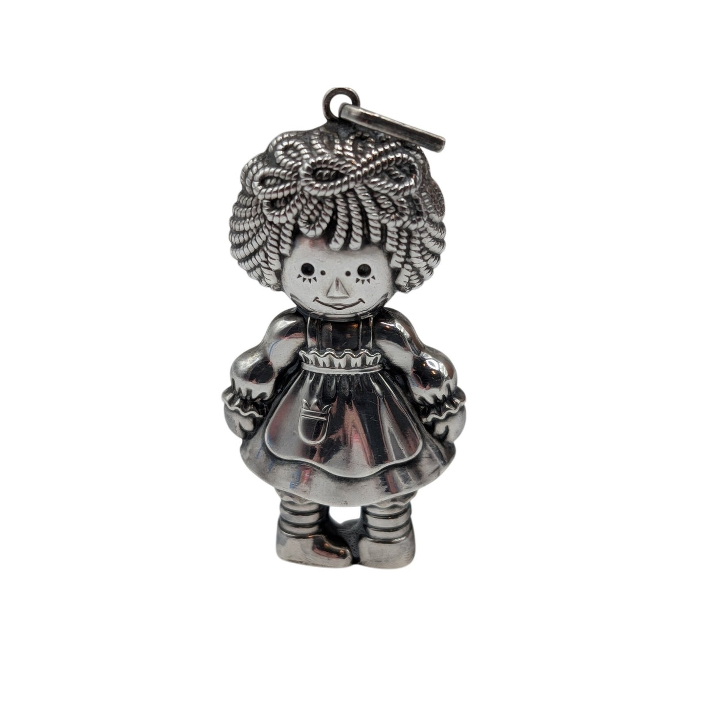 Vtg Large Raggedy Ann 1975 Bobbs Merrill Co., Inc. 925 Sterling Silver Necklace