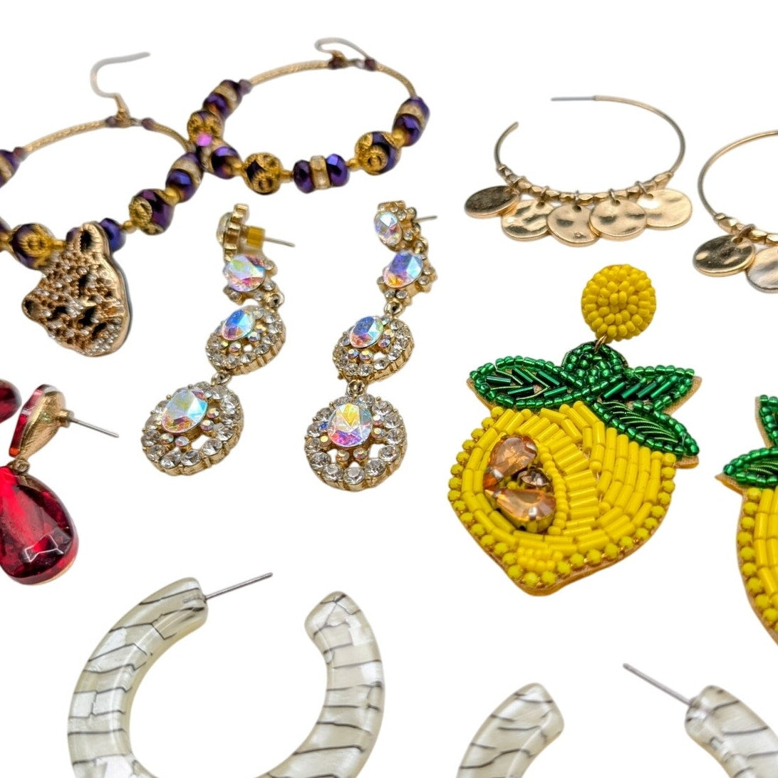 Lot of Ten Pair of Whimsical to Classic Earrings for Pierced Ears