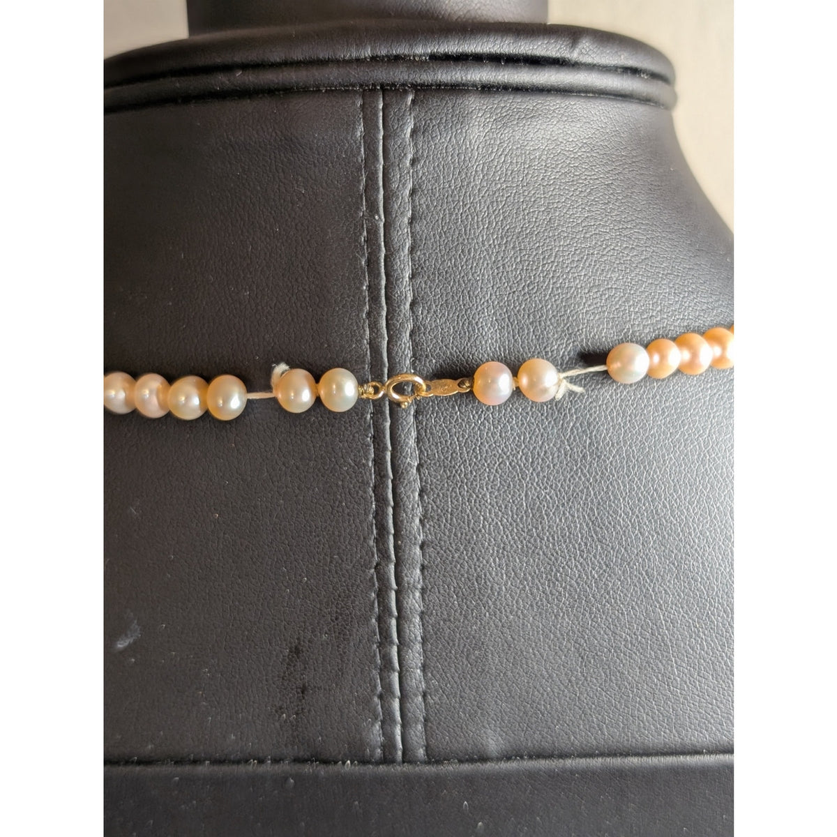 4mm - 5mm Genuine Pink Pearl 18" Strand Necklace W/ 14k Gold Clasp Need Restrung