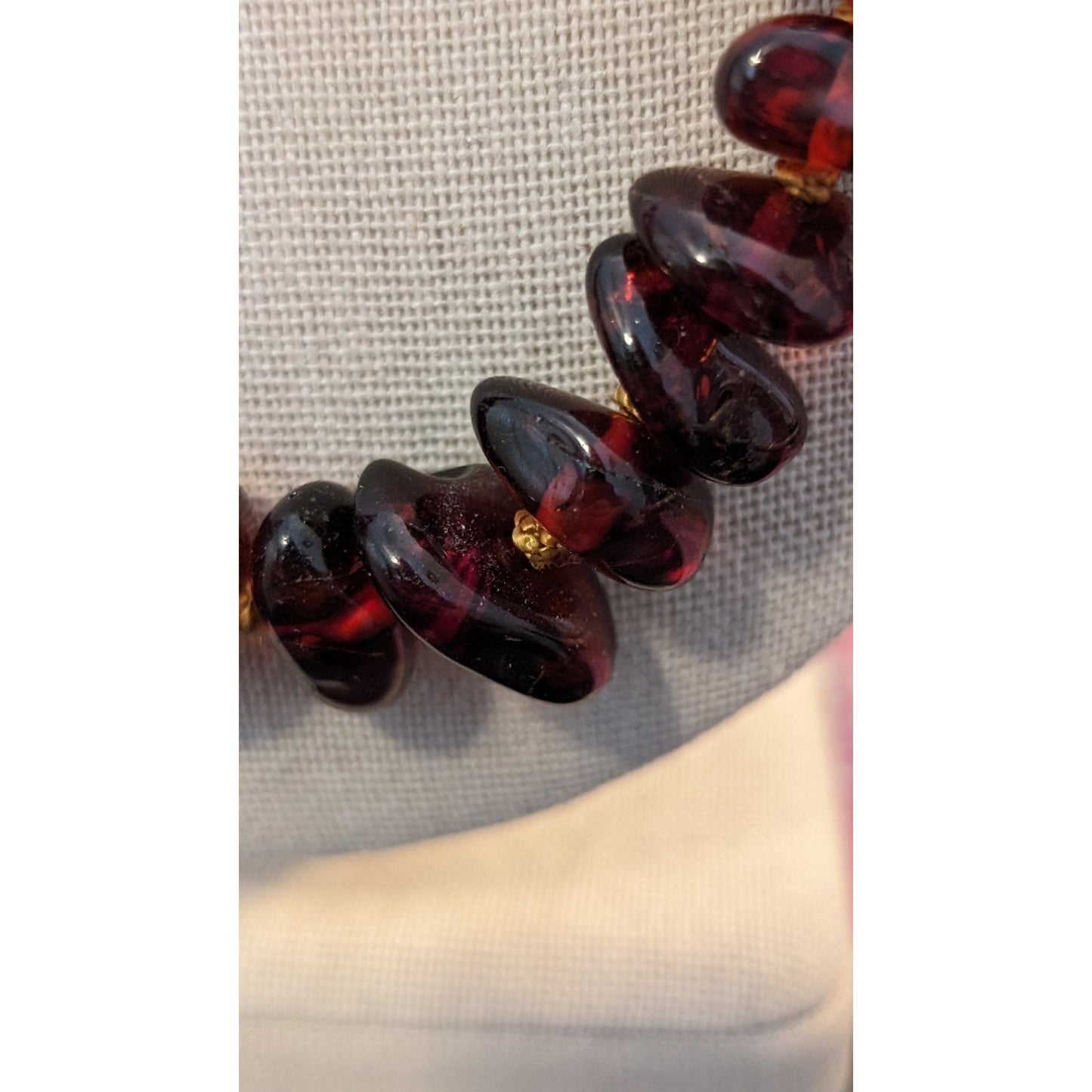Natural Polished Graduated Amber Chip Hand Knotted Baltic Amber 22" Necklace
