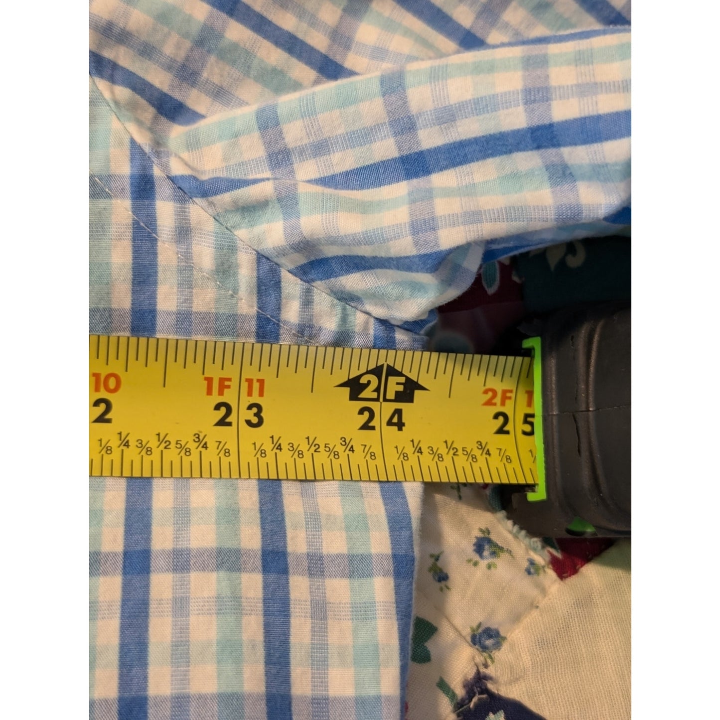 Izod Slim Fit Blue Green Plaid Cotton Button Down Long Sleeve Shirt Mens Sz XL