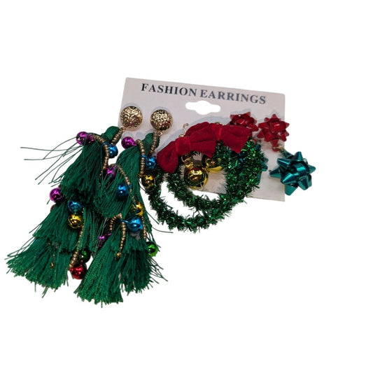 Three Pair of Fun Christmas Pierced Earrings NWT