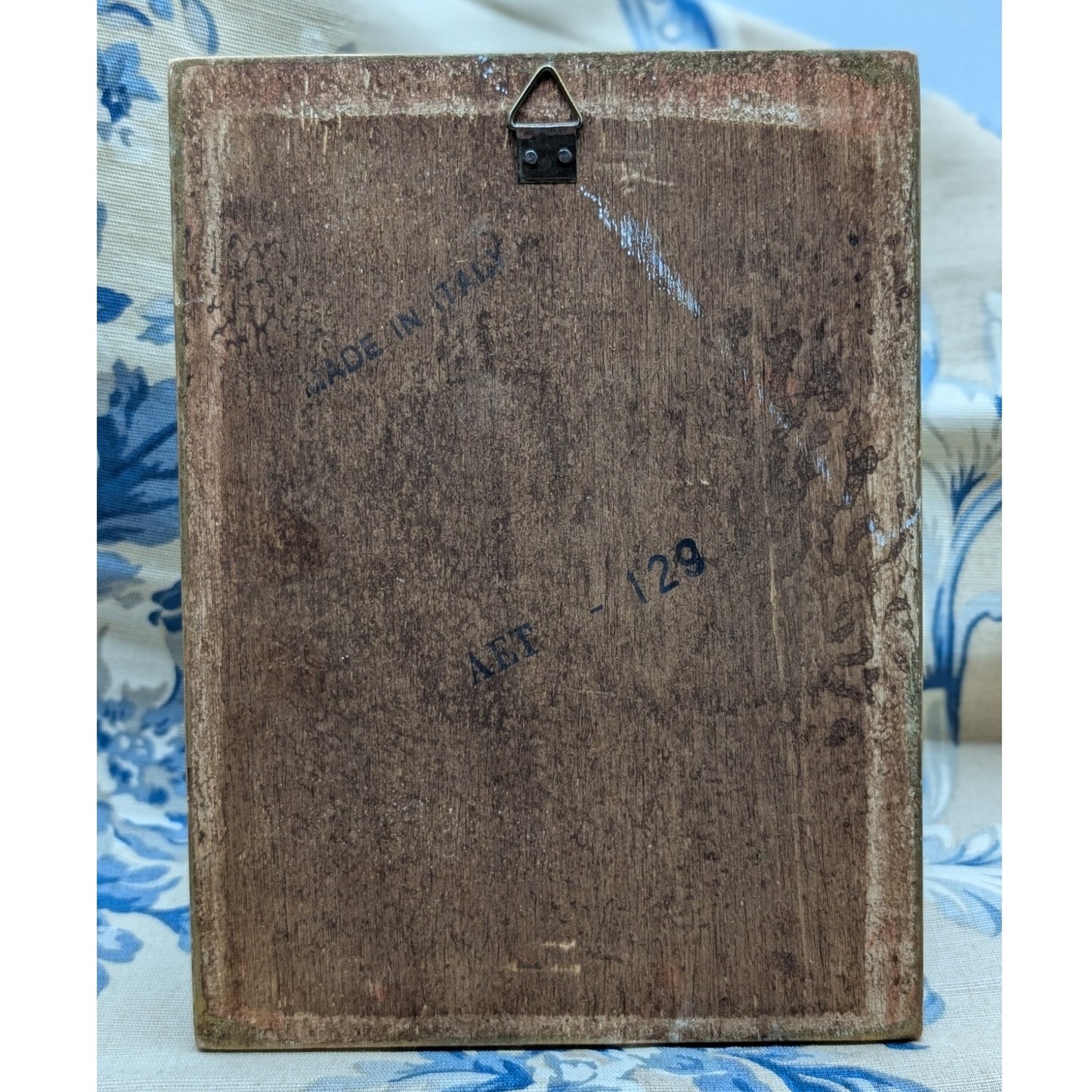 Bouquet at a Column Print by Jan van Huysum Antique/Vintage Wooden Wall Plaque