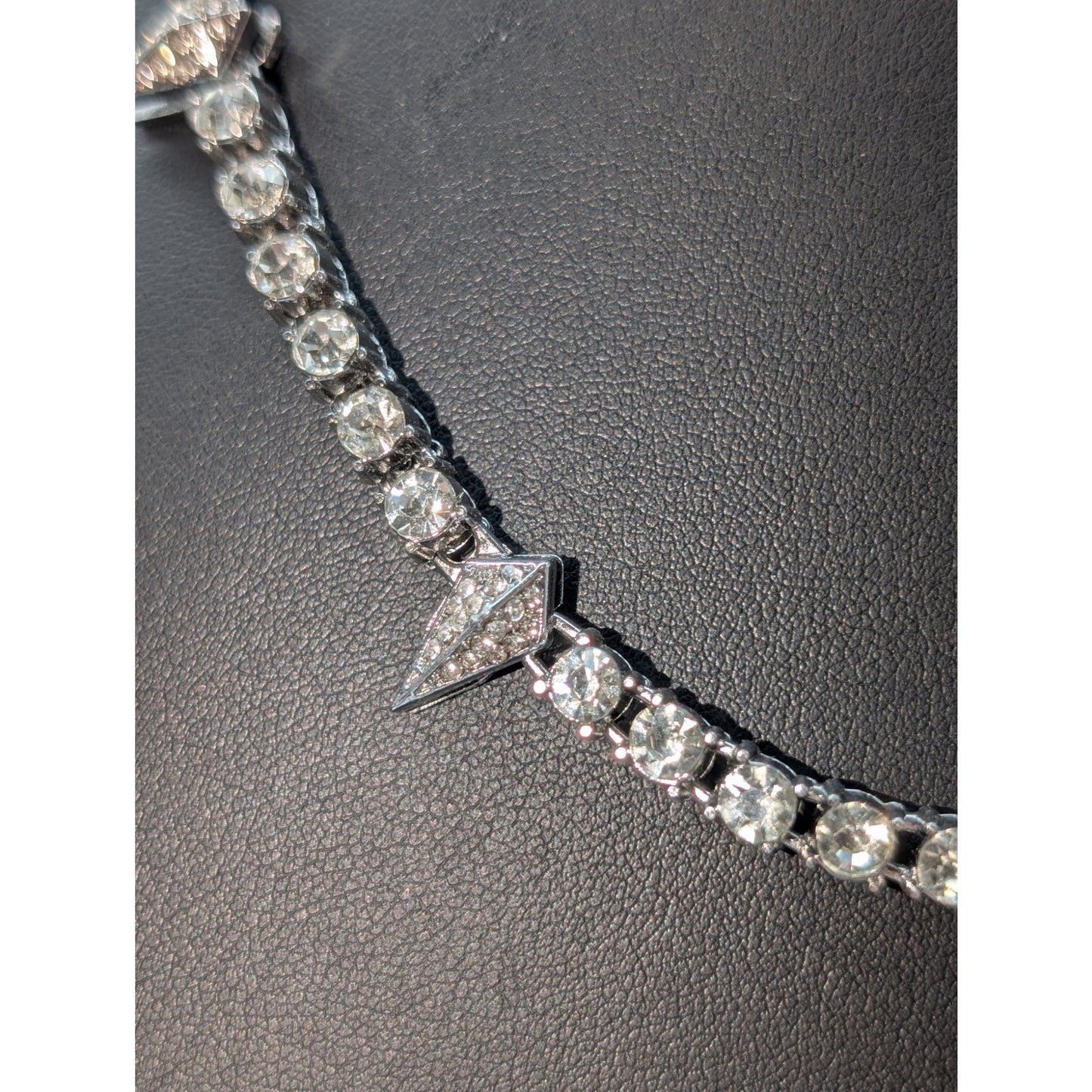 Hip Hop Black Panther CZ Wolf Tooth Silver Tone Fold Over Clasp 19.5" Necklace