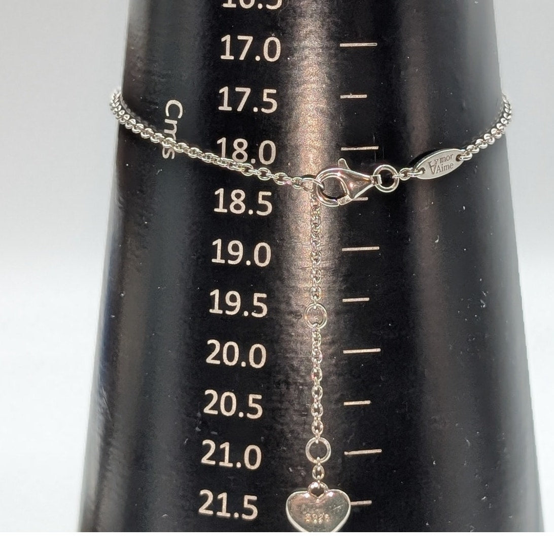 Amor Aime 925 Sterling Silver Feather Bracelet