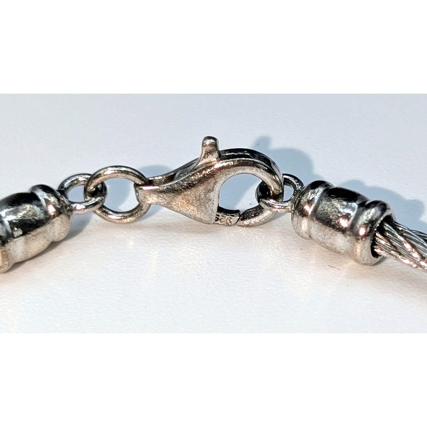 925 Sterling Silver Cable Three CZ Station Bracelet