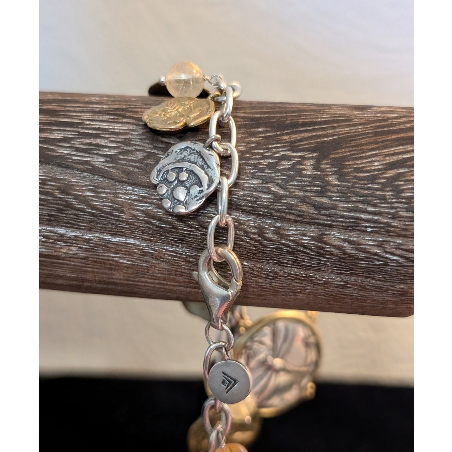 Silpada Perfect Composition Bracelet 925 Sterling Silver & Brass Charm Bracelet