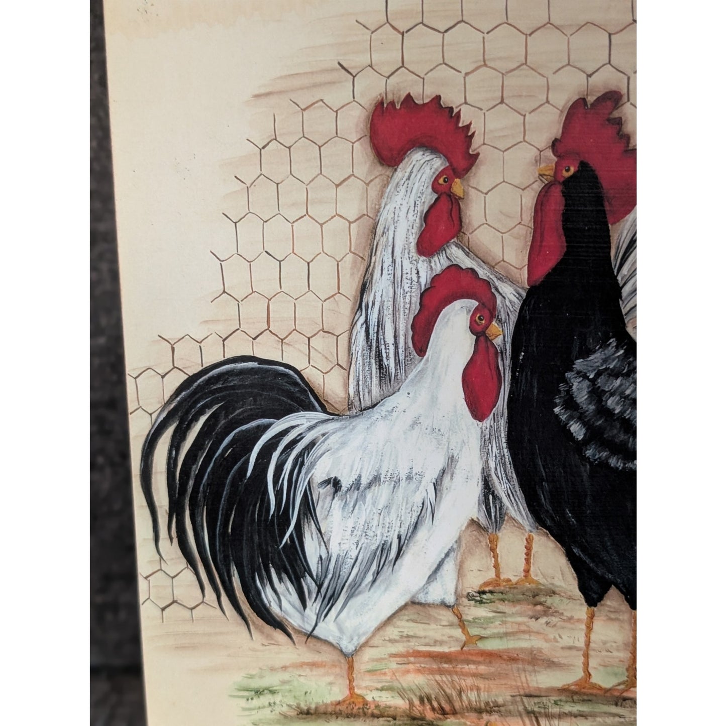 Vintage Designs by Jean Oates '98 'Plantation' Hand Painted Rooster Key Keeper