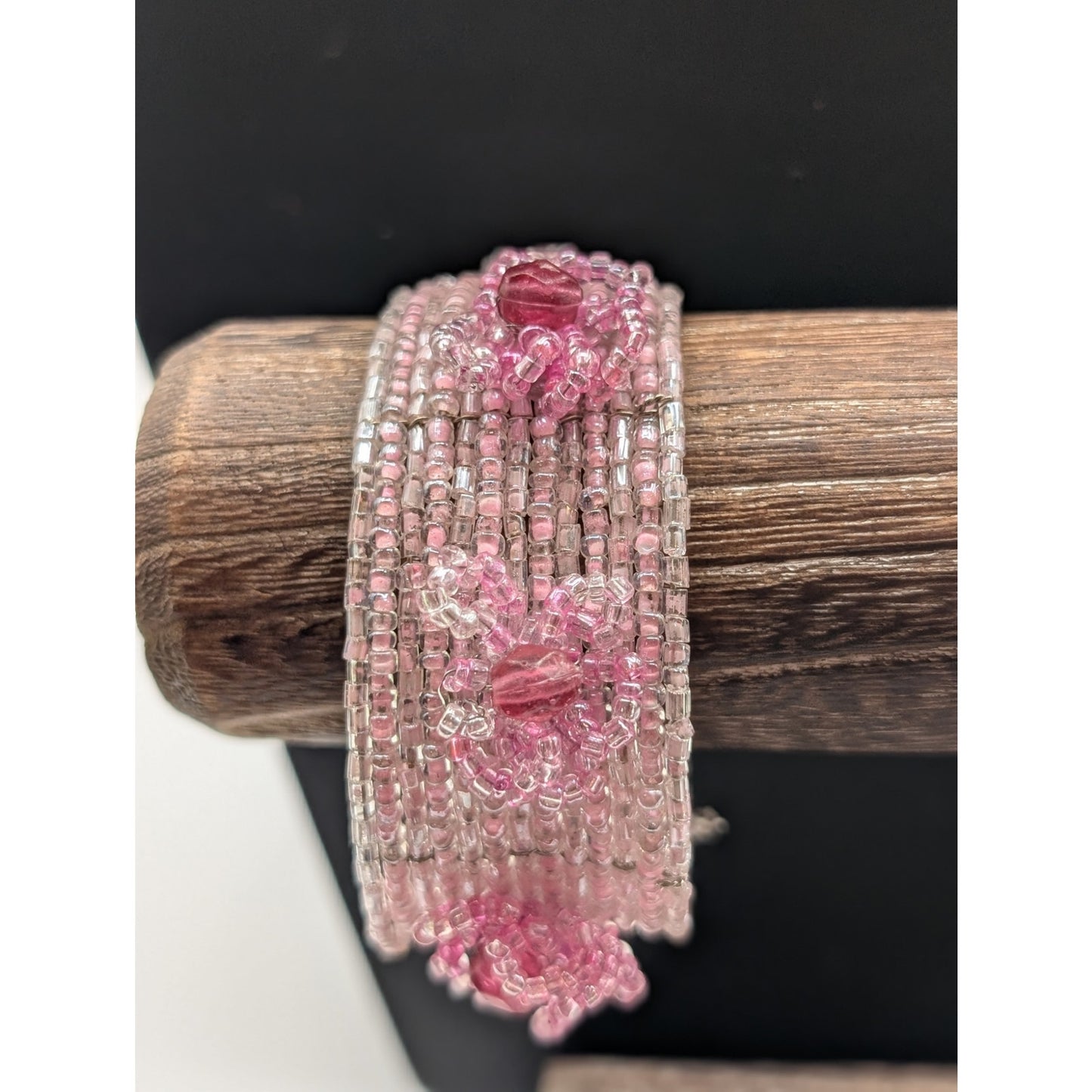 Lot of Two Pink Seed Bead Necklace & Bracelet Jewelry Pieces